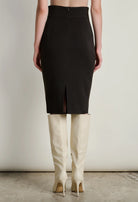 Desiree black midi skirt with a back zip