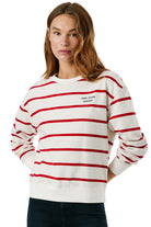 Women's Pepe Jeans striped sweatshirt with a crew neck