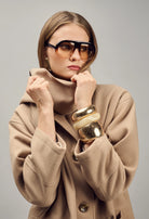 Women's Desiree short double-breasted coat with a waist belt