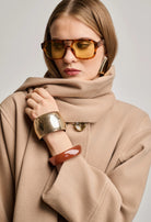 Desiree belted short coat with long sleeves